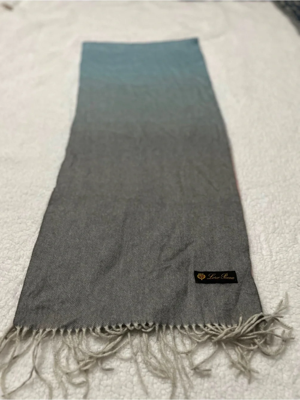 CHANEL Ombre Pink to Blue Scarf with Charcoal Reverse